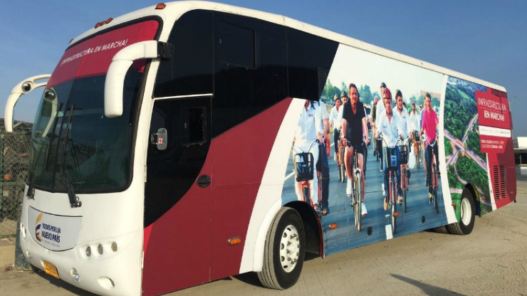 Imagen relacionada con Un nuevo integrante en la Vuelta a Colombia, el Bus de la ‘Infraestructura en Marcha’ inicia su gira por el país
