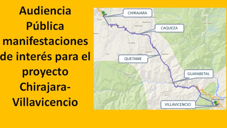 Imagen relacionada con Via streaming: manifestación de interés APP de Iniciativa Privada Villavicencio-Chirajara