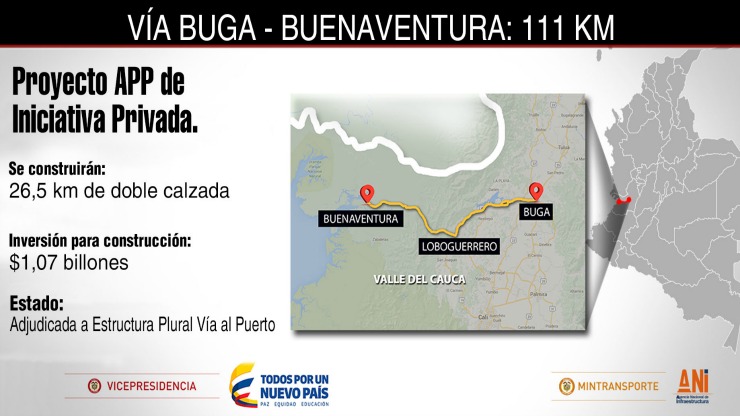 Imagen relacionada con Adjudicada a consorcio colombiano APP de Iniciativa Privada para culminar obras en doble calzada Buga-Buenaventura