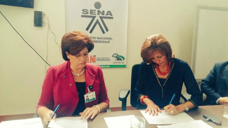 Imagen relacionada con La ANI, a través de la Concesionaria Vial Unión del Sur firma alianza con el SENA