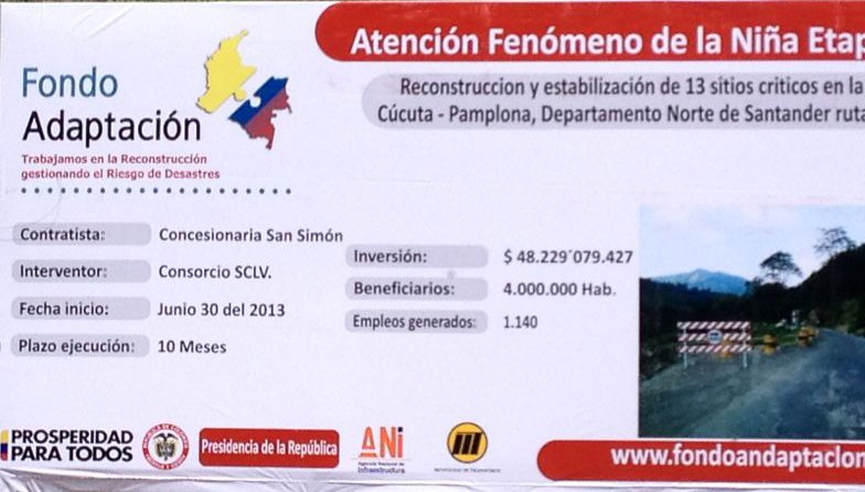 Imagen relacionada con Convenio ANI – Fondo de Adaptación para atender puntos críticos en la vía Cúcuta – Pamplona