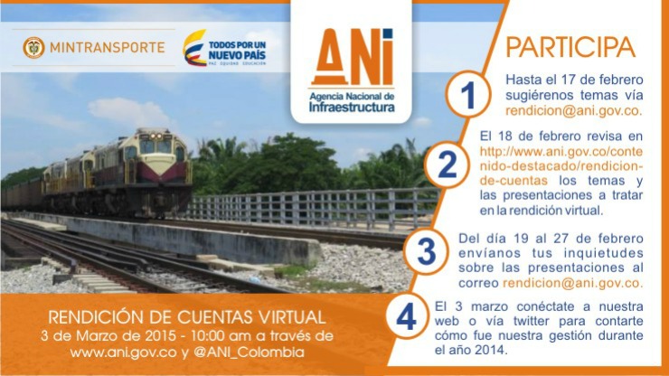 Imagen relacionada con El 3 marzo, ANI realizará audiencia pública sobre su gestión del 2014