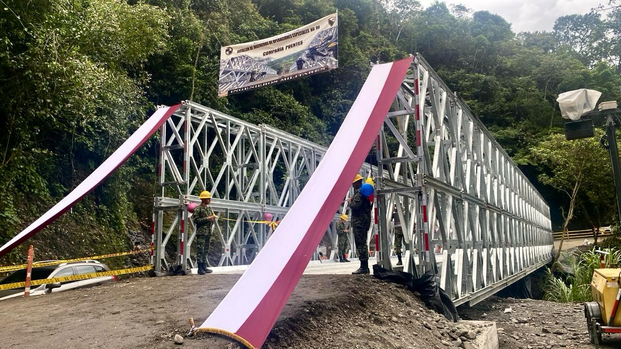 Imagen relacionada con Entra en funcionamiento puente metálico para atender la emergencia en el proyecto Transversal del Sisga