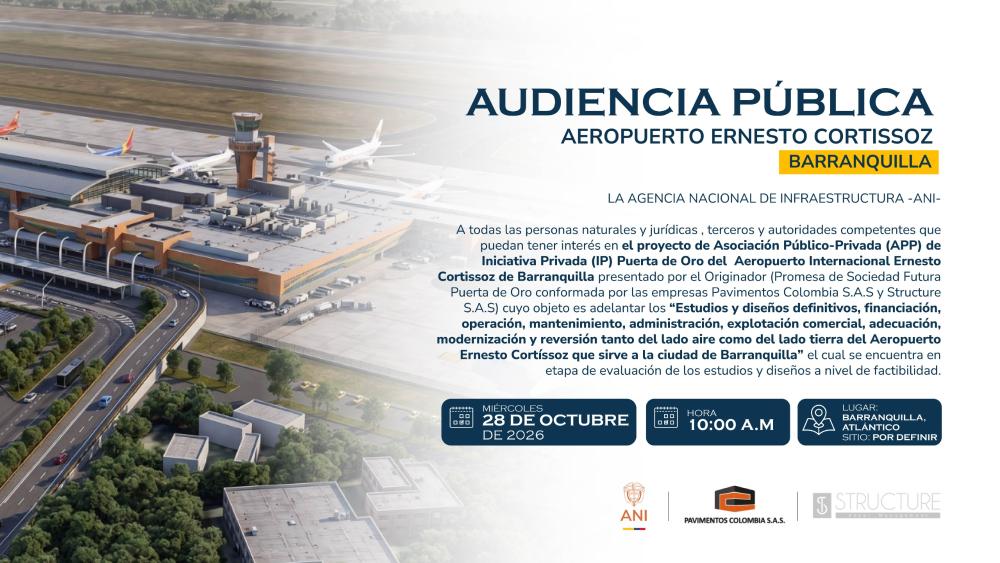 Imagen relacionada con Convocatoria Audiencia Pública Iniciativa Privada Puerta de ORO