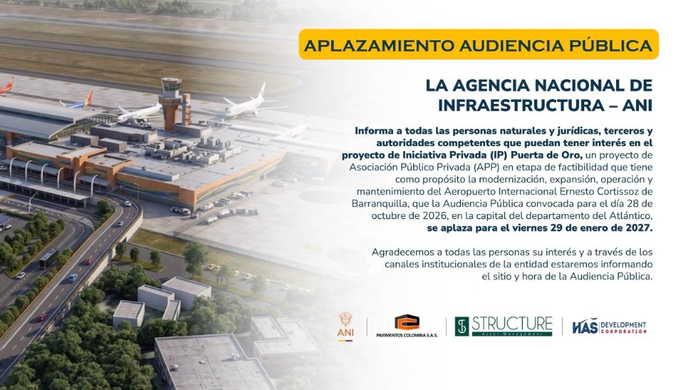 Imagen relacionada con Aplazamiento Audiencia Pública Iniciativa Privada Puerta de Oro