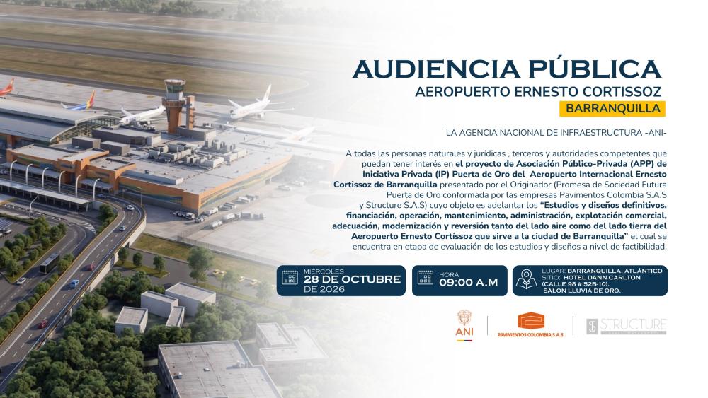 Imagen relacionada con Convocatoria Audiencia Pública Iniciativa Privada Puerta de Oro