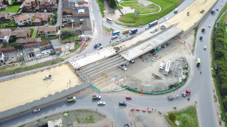 Construcción del enlace a desnivel en la glorieta Mosquera - La Mesa cuenta con un avance del 90%