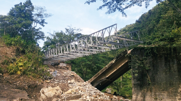 Construcción del puente metálico provisional en el corredor vial Sisga - El Secreto avanza en un 60% Construcción del puente metálico provisional en el corredor vial Sisga - El Secreto avanza en un 60%