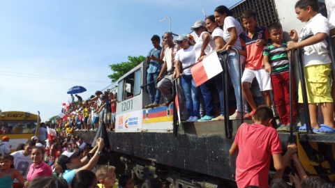 Cinco departamentos vieron pasar el tren de prueba, que culminó con éxito su recorrido en La Dorada