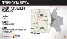 Gobierno Nacional a través de la ANI adjudica a Promesa de Sociedad Futura Accesos Norte de Bogotá - ACCENORTE, concesión para mejorar movilidad al norte de Bogotá