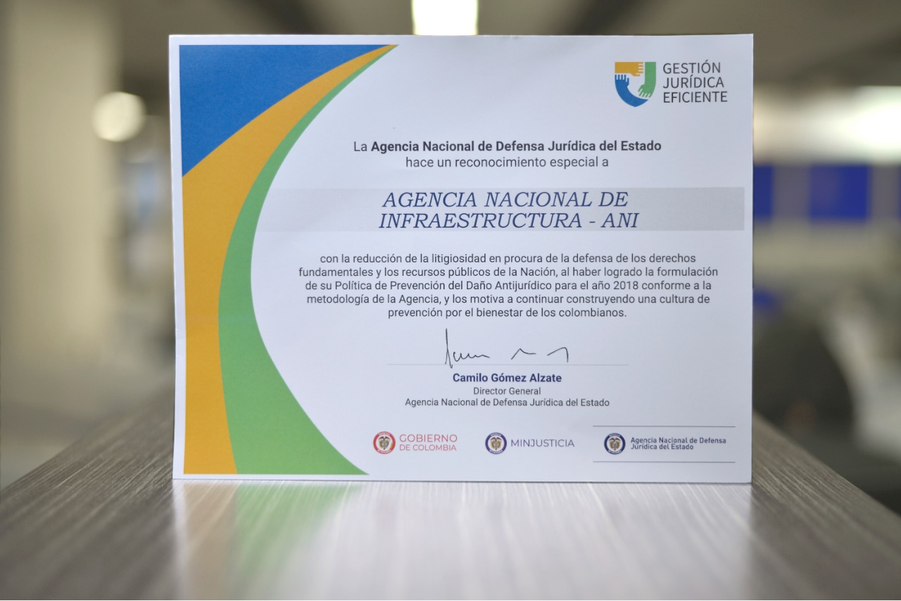 ANI exaltada por su gestión en la reducción de demandas contra el Estado ANI exaltada por su gestión en la reducción de demandas contra el Estado